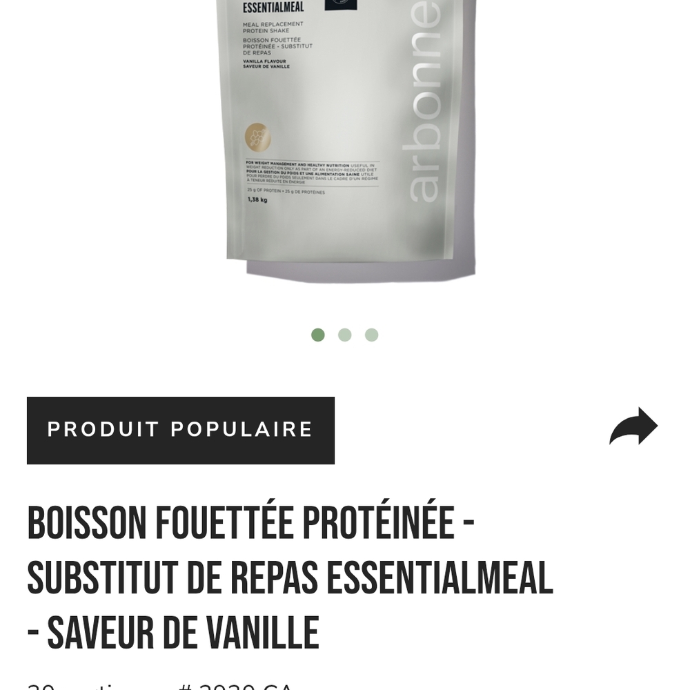Arbonne EssentialMeal Vanilla Protein Blend